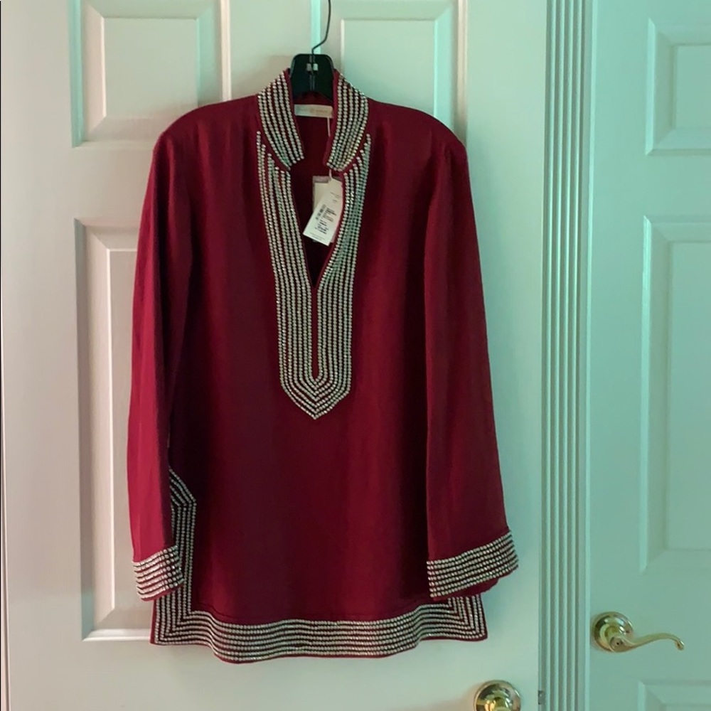 NWT Tory Burch, Crystal Embellished Tory Tunic